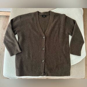 Mongolian cashmere oversized boyfriend cardigan